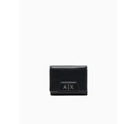 Armani Exchange Amelie, Gold Logo, Mini Portafoglio da Donna, Nero, Taglia Unica