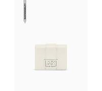 Armani Exchange Jodie Metal Logo Classic Mini, Accessory-Travel Wallet da Donna, Bianco Sporco, Taglia Unica