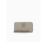 Armani Exchange Susy Zip Around Classic Metal Logo Card Coin Pocket, Accessory-Travel Wallet da Donna, Sabbia, Taglia Unica