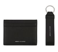Armani Exchange Uomo Portacarte Elegante Etui E Portachiavi, Set Regalo Nero