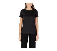 Armani Exchange - Printed Short Sleeve Round Neck T-shirt - - Tops - Donna - Nero - S