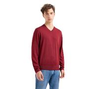 Armani Exchange Pullover da uomo in lana merino con scollo a V e logo icona, Cabernet, M