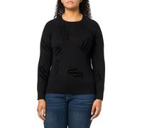 Armani Exchange Pullover Sweater with Scattered AX Stacked Maglione, Logo Nero/Nero, L Donna