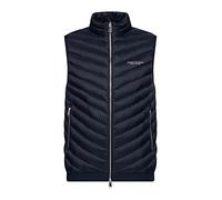 Armani Exchange Real Down Quilted Packable Vest Gilet, Blu Navy/Grigio mélange, L Uomo