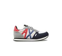 Armani Exchange Retro Trainer, Scarpe da Ginnastica Uomo, Blu Navy Grigio Chiaro, 42 EU