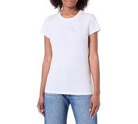 Armani Exchange Rhine Stone Logo On Tone Simple T-Shirt, Bianco Ottico, M Donna