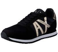 Armani Exchange Rio Side Logo, Scarpe da Ginnastica Donna, Black+Lt Gold, 39 EU