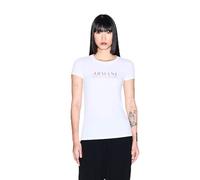 Armani Exchange Salin De Giraud, Gold Logo Lettering T-Shirt, Bianco Ottico, M Donna