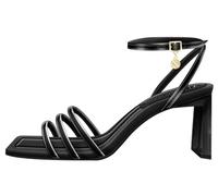 Armani Exchange Sandali da donna Dalia, Triple Band, cinturino alla caviglia, Nero, 35 EU