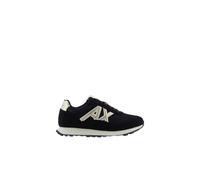 Armani Exchange Scarpe da Ginnastica da Uomo, con Logo Geometrico, Nero, Oro pallo, 43 EU, Black Pale Gold, 43 EU