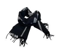 Armani Exchange Sciarpa in Misto Lana Jacquard con Logo Firmato Freddo, Nero, Etichettalia Unica Donna