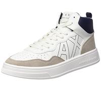 ARMANI EXCHANGE Seattle Mid Con Logo A Contrasto, Scarpe da ginnastica Donna, Bianco Sporco E Beige, 41 EU