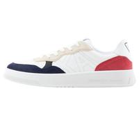 Armani Exchange Seattle, Suede Details, Sneaker con Logo Embroidered, Op White Sky Red, 43.5 EU