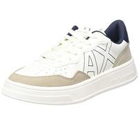 Armani Exchange Seattle with Contrast Stitched Logo, Scarpe da Ginnastica Donna, Bianco Sporco e Beige, 40.5 EU