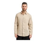 Armani Exchange, ,Shirts ,Uomo ,Beige ,XL Camicia in Lino Regular Fit