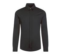 Armani Exchange Camicia Smart Stretch Satin manica lunga Uomo Nero M