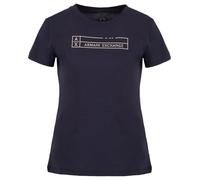 Armani Exchange Short Sleeve AX Logo T-Shirt, Blueberry Jelly, XS Donna