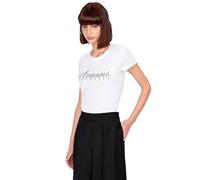 Armani Exchange Short Sleeve Classic Script Logo Scoop Neck T-Shirt, Bianco (Bianco Ottico), XL Donna