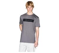 Armani Exchange Short Sleeve Contrast Logo T-Shirt, Dark Gull Gray, L Uomo