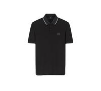 Armani Exchange Short Sleeve Side Logo Patch Three-Button Collar Polo, Nero, M Uomo