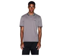 Armani Exchange Short Sleeve Side Logo Three-Button Collar Polo, Dark Gull Gray, M Uomo