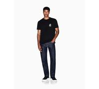 Armani Exchange Short Sleeve Side Monogram Logo Maglietta, Nero, S Uomini, Nero, S
