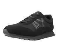 Armani Exchange Sided Geometric Logo Motifs Sneaker, Black+Black, 39 EU, Nero, 39 EU