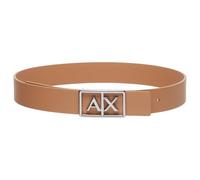 Armani Exchange Simple Look, Monocolor, Logo Buckle Cintura Piatta, Camel Rose, 72 Donna