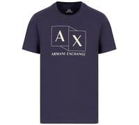 Armani Exchange Slim Fit Mercerized Cotton Jersey AX Box Logo Tee T-Shirt, Cielo Notturno, XS Uomo