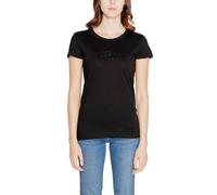 Armani Exchange Slim Fit Textured Signature Logo Tee T-Shirt, Nero, XL Donna