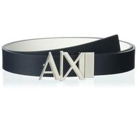 Armani Exchange Small AX Hing Belt Cintura, Blu Navy/Bianco, 38 Uomo