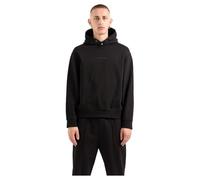 Armani Exchange Small Front And Back Cotton French Terry Felpa con Cappuccio, Nero, S Uomo