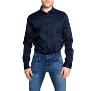 Armani Exchange Smart Stretch Satin Camicia, Uomo, Blu, XXL
