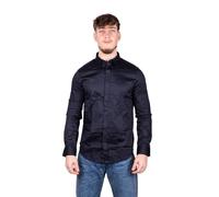 Armani Exchange Smart Stretch Satin Camicia, Blu (Navy), Large Uomo