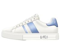 Armani Exchange Sneaker da Donna Mina Cup Sole, Back Tab with And Metal Logo Dettaglio On Side, off White Blue, 39.5 EU