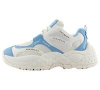 Armani Exchange Sneaker da Donna Vedder, Microsuede Clean Essential Look, off White Blue, 36 EU