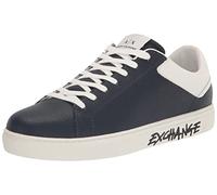 Armani Exchange Sneaker da Uomo con Logo Paris Back&Side, Navy off White, 44 EU