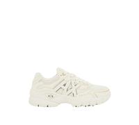 Armani Exchange A|X Women's Speed, Mesh And Gold Details, Sneaker, off White + Pale Gold, 40