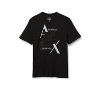 Armani Exchange Sostenibile, vestibilità Regolare, Logo Aquila Stampato T-Shirt, Nero, XS Uomo