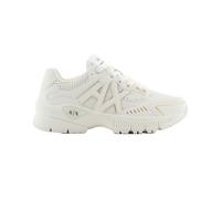 Armani Exchange Speed Low Cut, Mesh Detail, Big Side Logo, Scarpe da Ginnastica Donna, Bianco Pallido, 37.5 EU