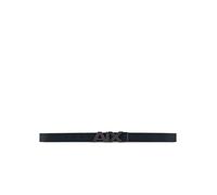 Armani Exchange Split Leather Double sided Large logo belt, cintura Uomo, Navy/dark brown, 36