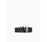 Armani Exchange Split Leather Double sided logo belt, cintura,