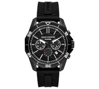 Armani Exchange AX1961 Orologio Uomo – Cronografo, Cassa 44 mm, Acciaio/Pelle/Silicone Nero/Bianco