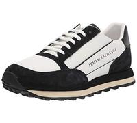 ARMANI EXCHANGE Suede Bicolor Sneakers, Scarpe da ginnastica Uomo, Off White Black, 43.5 EU