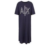 Armani Exchange Sustainable, Big Logo Print, Round Neck Abito Casual, Mirtillo, S Donna