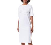 Armani Exchange Sustainable, Big Logo Print, Round Neck Casual Dress, Bianco Ottico, S