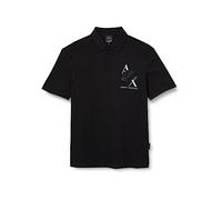 Armani Exchange Sustainable, Printed Eagle Logo, Regular Fit Polo, Nero, XS Uomo