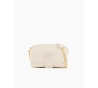 Armani Exchange Susy, Essential, Sustaible, Soft, Chain Shoulder Strap, Borsa Messenger Donna, Bianco Sporco