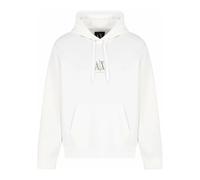 Armani Exchange Felpa con cappuccio da uomo in cotone con logo Icona Bianco sporco L
