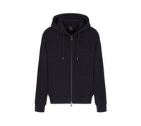 Armani Exchange Felpa da Uomo Genuine Cotton, Zipped, a Maniche Lunghe, con Logo, Blu, M, Navy Scuro, M